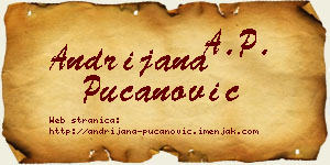 Andrijana Pucanović vizit kartica